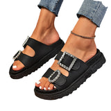 Breakj Water Drill Belt Buckle Thick Bottom Cool Slippers 2026 Summer Beach Large Size Women's