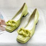 Women's Thick Heel Square Toe Mary Jane Shoes Classic Patent Leather Dress High Heels French Style Femme Party Wedding