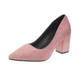 Heels Women's 2023 New Women's Shoes Pointed Toe Shallow Mouth Shoes Women's Thick Heel Fashion Shoes Women's Large Size