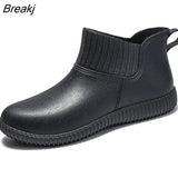 Women's Rain Boots Low-top Waterproof Ladies Rain Shoes Slip on Summer Woman Rubber Shoe Fashion Washing Car Ankle