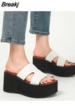 Wedge Heels Sandals For Women 2023 Summer Chunky Heeled Casual Ankle Strap Fashion Women Sandals