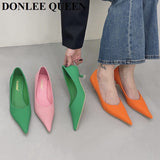 Med Heels Woman 2023 New Spring Pointed Toe Pumps Women's Shoes Office Ladies Dress Pumps Shoes Party Wedding Shoes