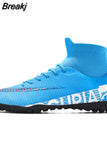 Men Soccer Shoes Turf Black Kids Cleats Training Football Boots High Ankle Sport Sneakers Size