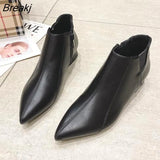 Fashon Boots Women Winter Shoes Pointed toe Brand Office Lady Shoes Black Ankle Boots Woman Party Shoes Plus Size 41