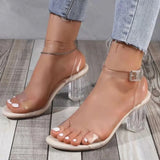 Women's Sandals 2023 Transparent Pvc Sandals Woman Elegant Clear Heel Wedding Dress Shoes Ladies