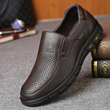 Men's Genuine Leather Shoes 38-46 Head Leather Soft Anti-slip Rubber Loafers Shoes Casual Plus Velvet Autumn Winter