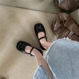 Evening Wind Gentle Thick Soles Mary Jane Single Shoes Spring And Autumn Fragrant Style British Small Leather Shoes INS